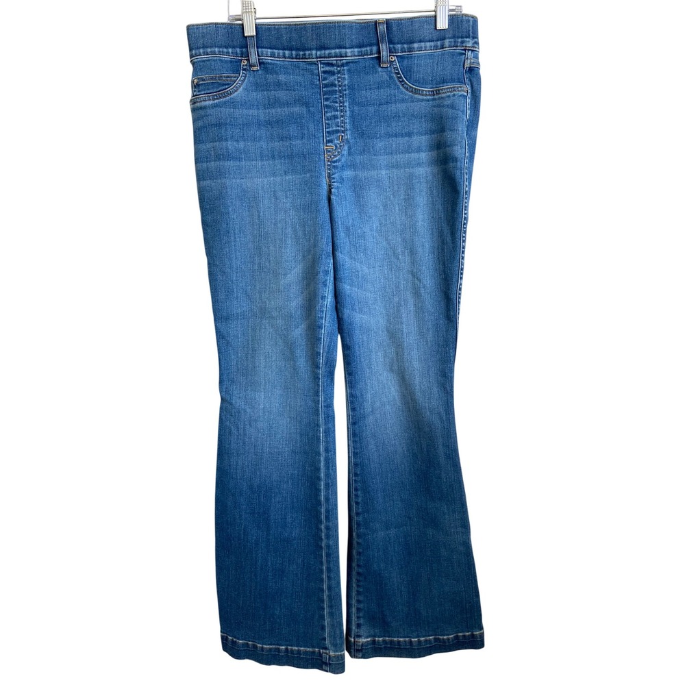 Spanx Flare Jeans Vintage Indigo XL Petite Pull On High Rise Denim
